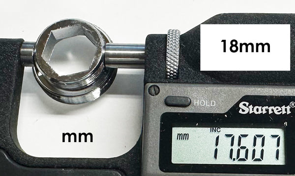Adapter: 18mm male to 22mm (55/64