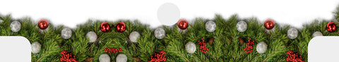 DecoWrap - Christmas Garland Red Silver - DW-0011